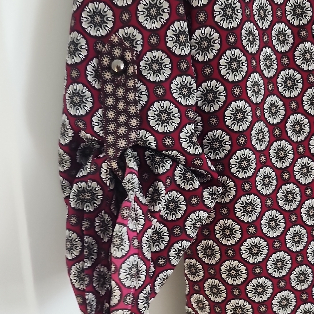 Antilia Femme Tunic Blouse Geometric Mandala Print 3/4 Tab Sleeves Woman Small - Picture 3 of 8